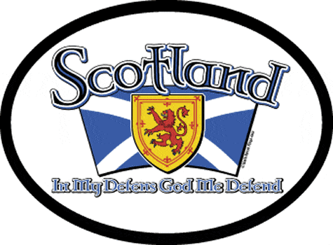 Scotland In My Defens God Me Defend Oval Decal - 1262