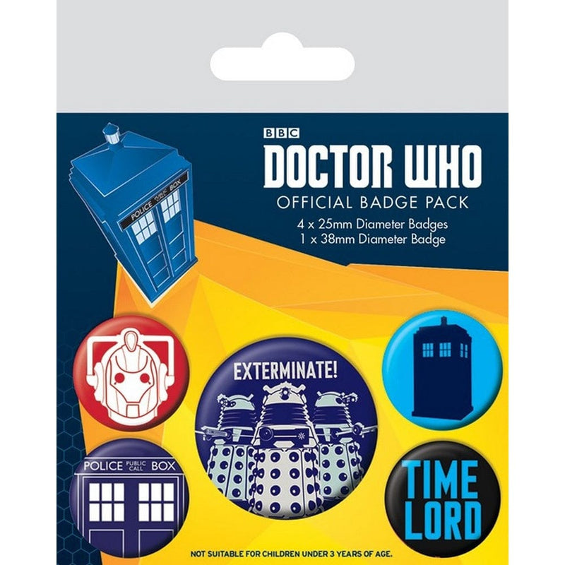 Dr Who Badge Pack