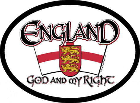 England God And My Right Oval Decal - 1225