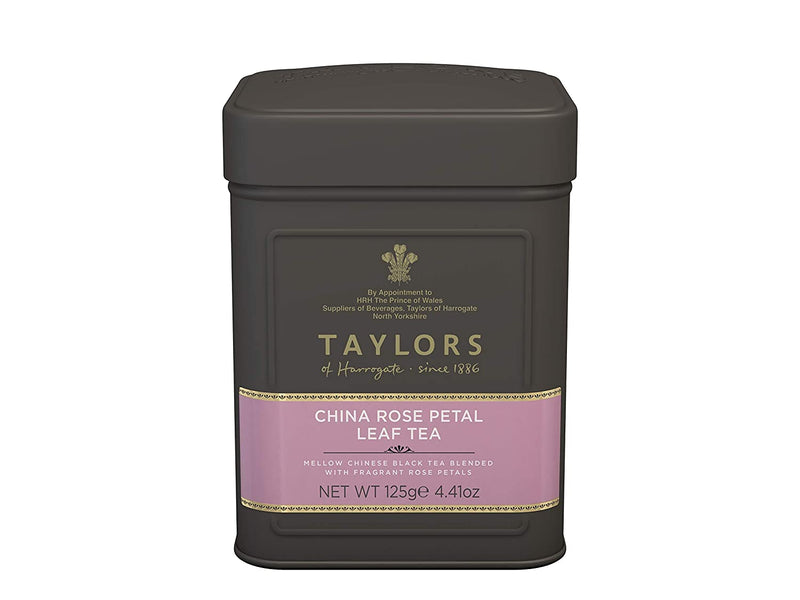 Taylors of Harrogate China Rose Petal Leaf Tea Caddy - 4.4 oz.