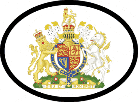 United Kingdom Coat Of Arms Oval Decal - 1983