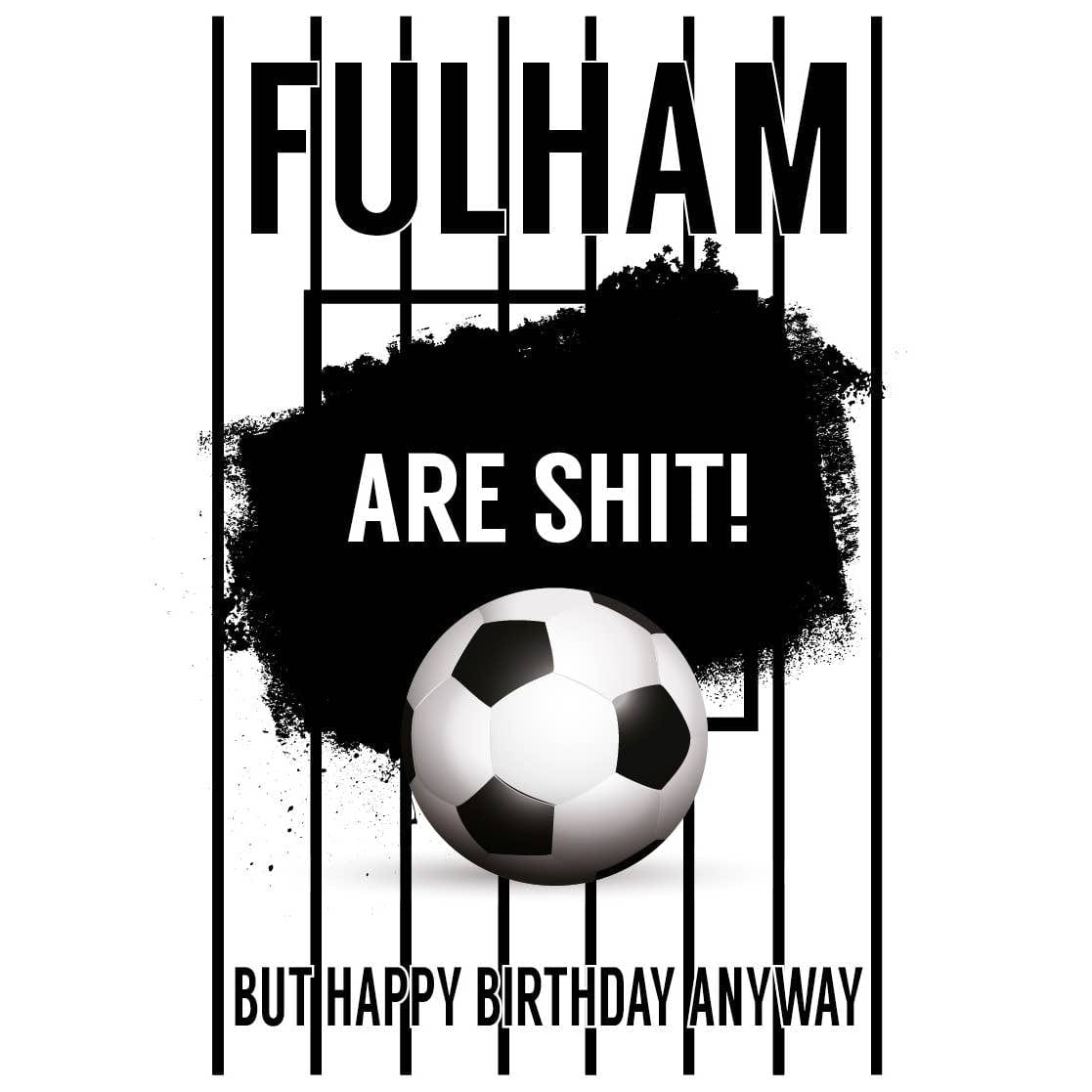 Funny Football Birthday Card Fulham