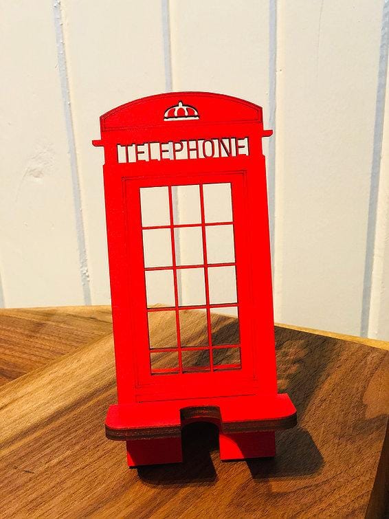 Gone With The Grain Red Phone Booth Phone Stand
