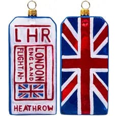 Union Jack Luggage Tag Ornament - Joy to the World Collection
