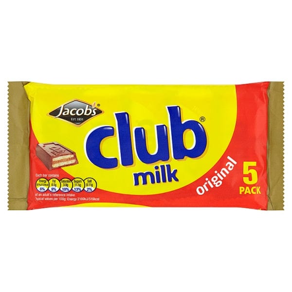 Jacobs Club Milk 5 Pack 120g